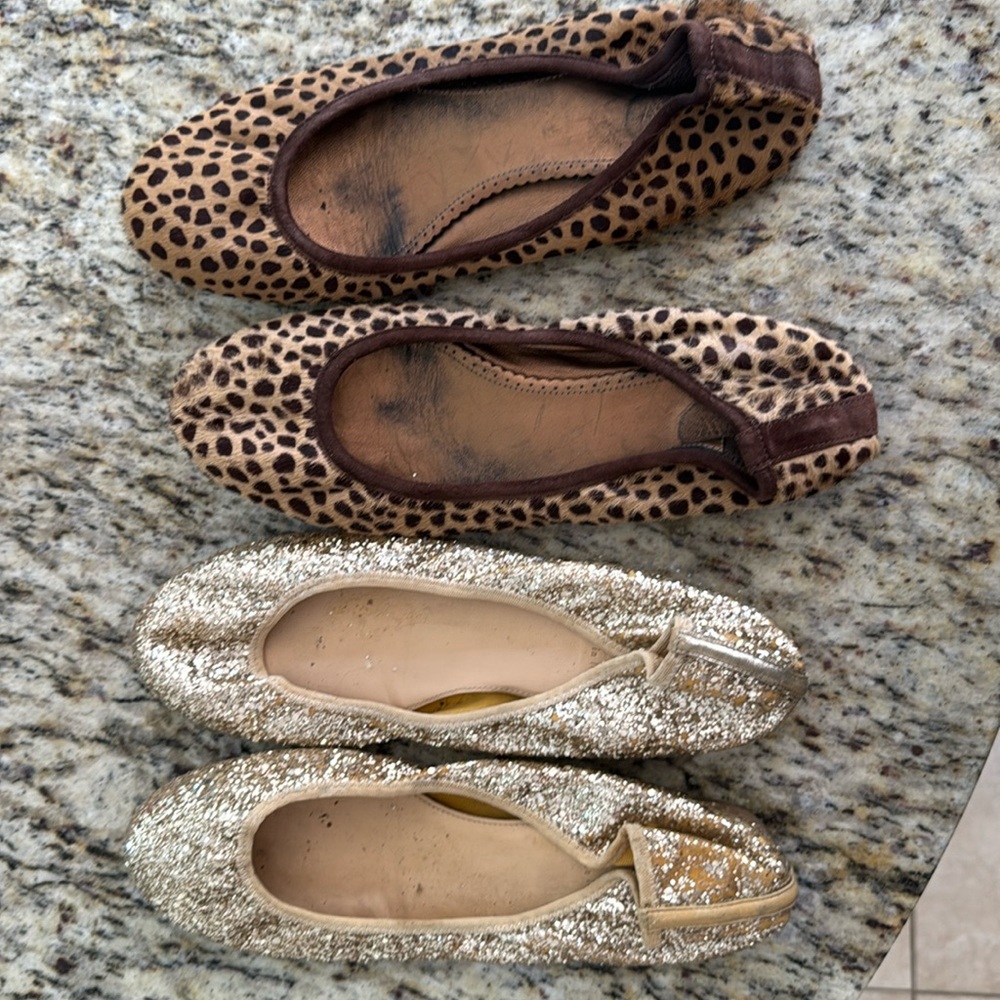 JCrew Ballet Flats. Pony Hair and Glitter